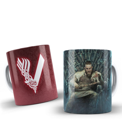 Viking Temalı Baskılı Kupa Bardak - 03