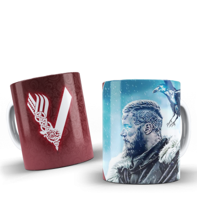 Viking Temalı Baskılı Kupa Bardak - 04