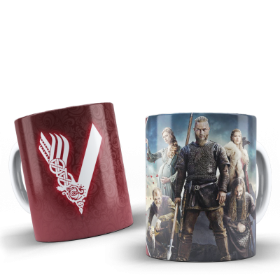 Viking Temalı Baskılı Kupa Bardak - 05