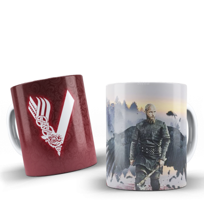 Viking Temalı Baskılı Kupa Bardak - 08