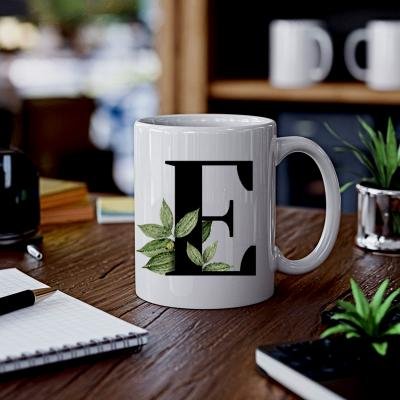 Botanik E Harfli Baskılı Kupa Bardak