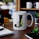 Botanik J Harfli Baskılı Kupa Bardak